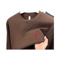 Camiseta Masculina De Manga Longa, Marca De Luxo, Casual De Outono, Suéter Com Gola Redonda, Bordado