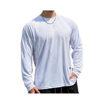 Camiseta Masculina De Manga Longa Para Corrida, Moda Outono, Gola Redonda, Malha Respirável, Top De