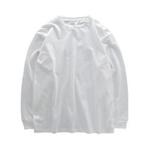 Camiseta Masculina De Manga Longa Pesada 280g 100% Algodão Oversized Lisa Cor Sólida