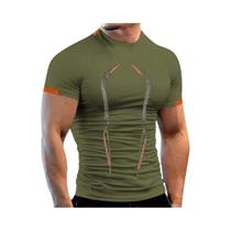 Camiseta Masculina De Secagem Rápida Respirável Para Academia Verão Jogging Treinamento Fitness Top