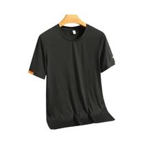 Camiseta Masculina de Seda Gelada - Gola Redonda, Secagem Rápida e Respirável para Corrida