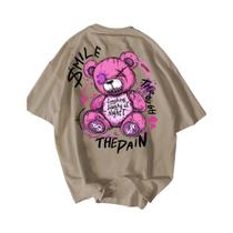 Camiseta Masculina De Verão Com Estampa De Urso De Pelúcia, Gola Redonda, Respirável, Confortável, Camiseta Masculina De Verão Com Estampa De Urso De Pelúcia, Gola Redonda, Respirável, Confortável,