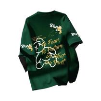 Camiseta Masculina De Verão Com Gola Redonda, Respirável, Com Estampa De Urso De Desenho Animado,