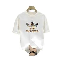 Camiseta Masculina De Verão De Manga Curta Em Algodão, Ajuste Solto, Estilo Jovem, Gola Redonda,