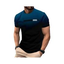 Camiseta Masculina De Verão De Secagem Rápida, Moda Casual Streetwear Com Estampa Gradiente 3D