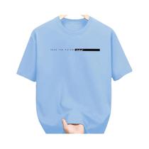 Camiseta Masculina De Verão Em Algodão Casual Com Estampa De Letras Grandes, Gola Redonda, Manga