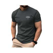 Camiseta Masculina De Verão Em Algodão Com Estampa De Cavaleiro, Casual, Solta, Gola Redonda E Manga