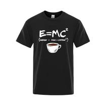 Camiseta Masculina De Verão Em Mistura De Algodão, Estampa Engraçada De Café Com Leite, Casual,