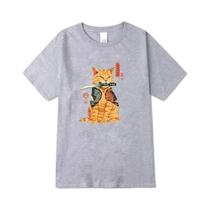 Camiseta Masculina De Verão Em Mistura De Algodão, Manga Curta, Gola Redonda, Estampa De Gato, Camiseta Masculina De Verão Em Mistura De Algodão, Manga Curta, Gola Redonda, Estampa De Gato,