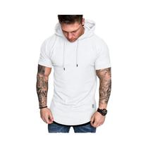 Camiseta Masculina de Verão - Manga Curta, Casual, com Capuz