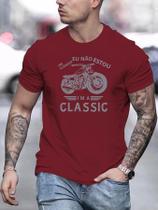 Camiseta Masculina De Verão Oversized Em Algodão Casual Clássica Com Estampa De Motocicleta Gola