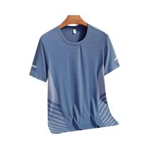 Camiseta Masculina De Verão Para Corrida, Secagem Rápida, Seda Gelada, Elástica, Respirável,