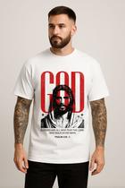 Camiseta Masculina Deus Palavra Sagrada Blusa Cristã Expressão Interior Caminhar Na Fé Visual Atemporal Algodão 100