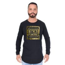 Camiseta Masculina Dgn Swag Longline Manga Longa Com Punho Camiseta Masculina Dgn Swag Longline Manga Longa Com Punho