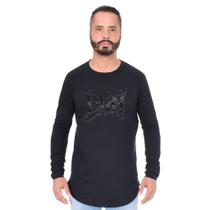 Camiseta Masculina Dgn Swag Manga Longa C/ Punho Strass Camiseta Masculina Dgn Swag Manga Longa C/ Punho Strass