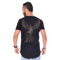 Camiseta Masculina Dgn Swag Preta Frente e Costas Redonda Camiseta Masculina Dgn Swag Preta Frente e Costas Redonda