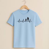 Camiseta Masculina Dia dos Pais Estampa Batidas Coração Pai e Filha 141 Presente Carinho Amor Filha
