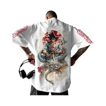 Camiseta Masculina Dragon Ball Goku Anime Retrato Clássico Japonês Algodão Unissex Moda Harajuku Y2K