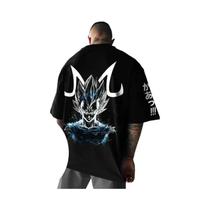Camiseta Masculina Dragon Ball Vegeta Verão Anime Manga Curta Solta Estilo Streetwear Para Meninos