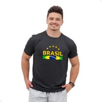 Camiseta Masculina Dry Fit Estampa Tema Copa Brasil
