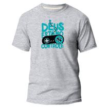 Camiseta Masculina e Feminina "Deus esta no Controle" 100% Algodão Moda Evangélica