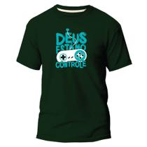 Camiseta Masculina e Feminina "Deus esta no Controle" 100% Algodão Moda Evangélica