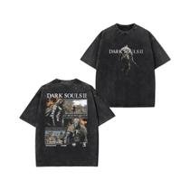 Camiseta Masculina E Feminina plus Size Dark Souls II Com Estampa Retrô De Algodão Lavado Y2k Camiseta Masculina E Feminina plus Size Dark Souls II Com Estampa Retrô De Algodão Lavado Y2k