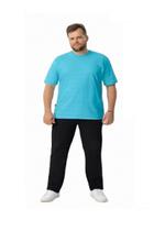 Camiseta Masculina Em Malha Listrada Diametro Plus Size