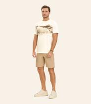 Camiseta Masculina em Meia Malha Diametro Bege