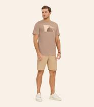 Camiseta Masculina em Meia Malha Diametro Marrom