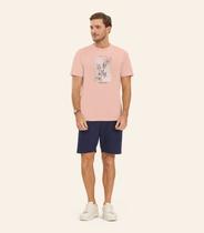 Camiseta Masculina em Meia Malha Diametro Rosa