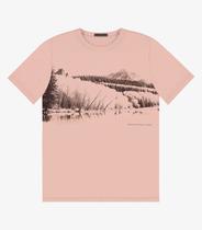 Camiseta Masculina em Meia Malha Diametro Rosa
