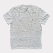 Camiseta Masculina em Tecido Especial Rajado Lisa com Bolso Tamanho M Basic+