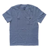 Camiseta Masculina em Tecido Flame Lisa Azul com Bolso Tamanho GG Basic+ Camiseta Masculina em Tecido Flame Lisa Azul com Bolso Tamanho GG Basic+
