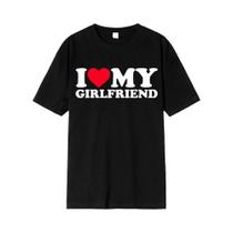 Camiseta Masculina Engraçada Com Citação 'Eu Amo Meu Namorado', Camiseta Feminina Com Citação 'Eu