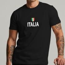 Camiseta Masculina Escudo Italia 100% Algodão Masculina Confortável