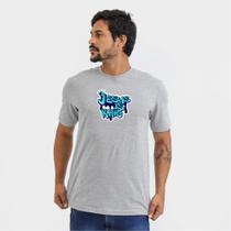 Camiseta Masculina estampa escrita cristã JESUS IS KING-100% Algodão 30.1