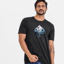 Camiseta Masculina estampa jogos cartas baralho-100% Algodão 30.1