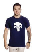 Camiseta Masculina estampa Justiceiro Caveira Algodão Confortável