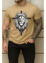 Camiseta Masculina Estampa Leão 100% Algodão Premium Estilo