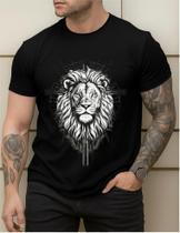 Camiseta Masculina Estampa Leão 100% Algodão Premium Estilo Camiseta Masculina Estampa Leão 100% Algodão Premium Estilo