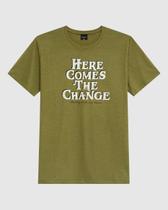 Camiseta Masculina Estampa Lettering Frontal Em Malha Algodão Camiseta Masculina Estampa Lettering Frontal Em Malha Algodão