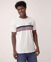 Camiseta Masculina Estampa Listras Marisa Off White-76070