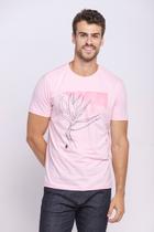 Camiseta Masculina Estampa Pontilhada Polo Wear Rosa Claro