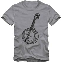 Camiseta Masculina Estampa Samba Pagode Banjo Algodão Confortável Manga Curta Casual