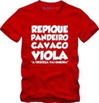 Camiseta Masculina Estampa Samba Repique Pandeiro Cavaco Viola Algodão Manga Curta Camiseta Masculina Estampa Samba Repique Pandeiro Cavaco Viola Algodão Manga Curta