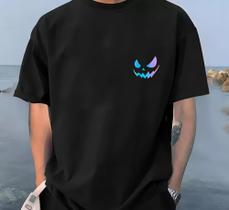 Camiseta Masculina Estampa Sorriso Macabro Colorida Estilo Camiseta Masculina Estampa Sorriso Macabro Colorida Estilo