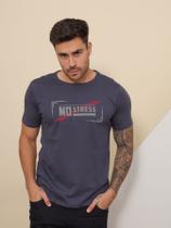 Camiseta Masculina Estampa Sortida Azul Petróleo