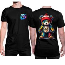 Camiseta Masculina Estampa Urso Make Cores FC16 Personalizado Camisa Algodao Premium Basica e Leve