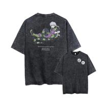 Camiseta Masculina Estampada Anime Hunter X Hunter Com Efeito Lavado Ropa Hombre Homme Tee Shirt